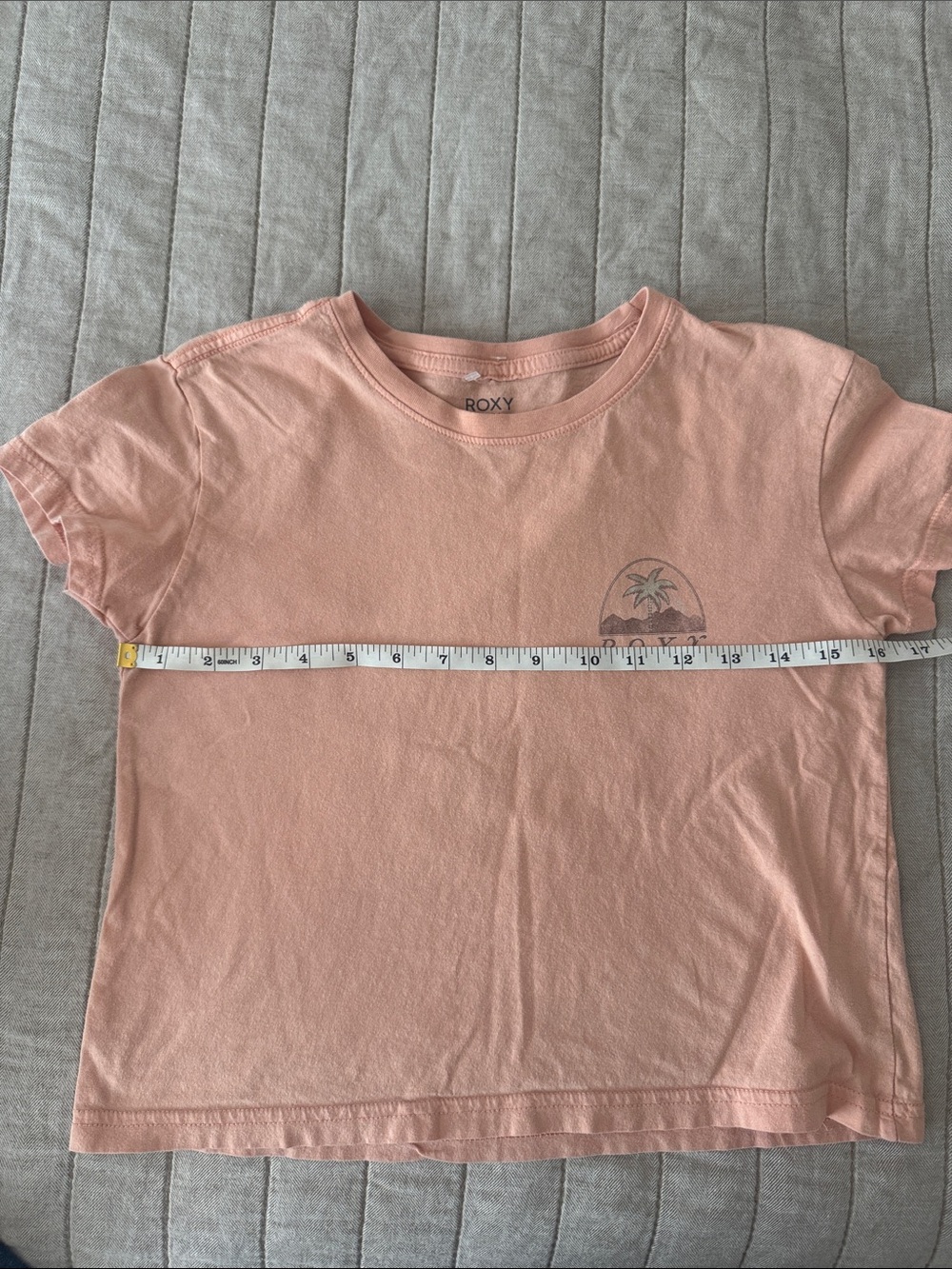 Roxy Light Pink Tee with Mint Palm Graphic - Picture 4 of 5